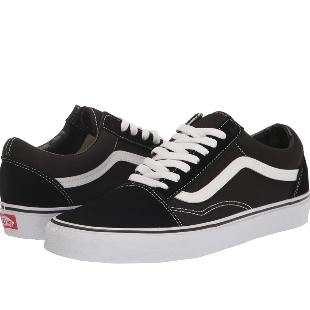 Vans Youth Size 13 Old Skool Platform Black and White Skate Shoe
